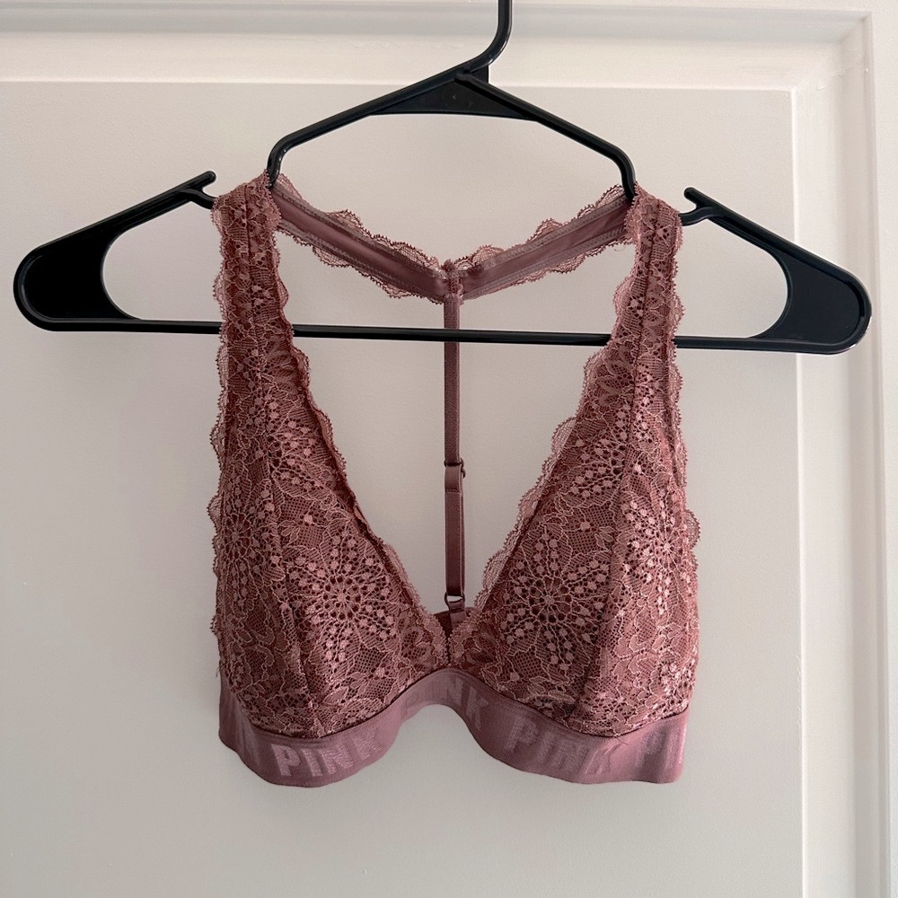 PINK Triangle Lace Bralette (S)